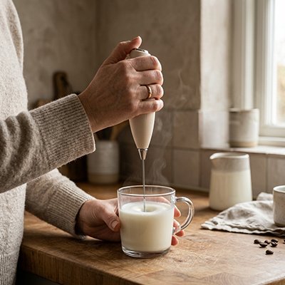 Mousseur à lait électrique– Mousse lait vapeur verre transparent