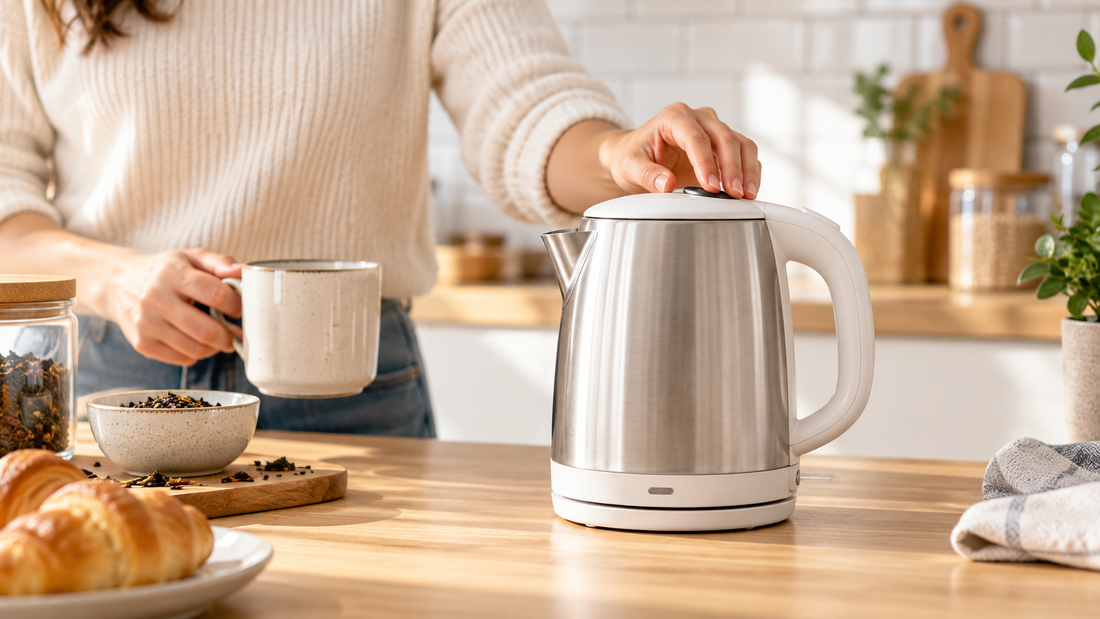 Petite bouilloire électrique dans une cuisine moderne