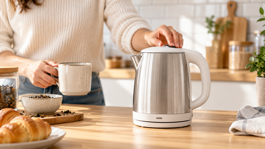 Petite bouilloire électrique dans une cuisine moderne