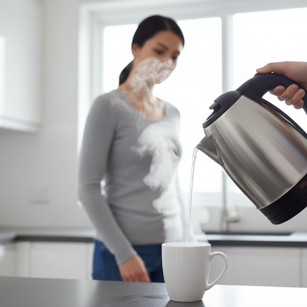 Bouilloire électrique inox versement précis eau bouillante avec vapeur