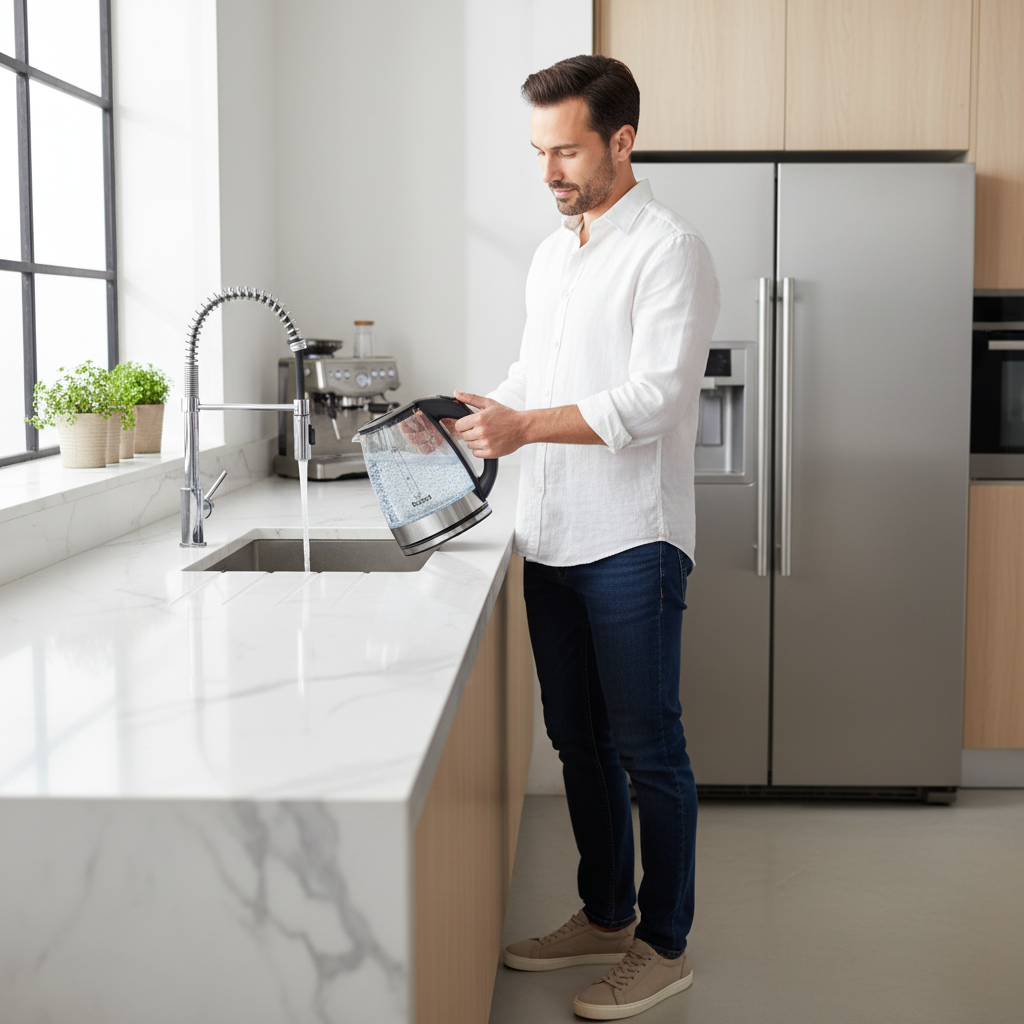 Bouilloire électrique en verre – Nettoyage et détartrage au vinaigre blanc
