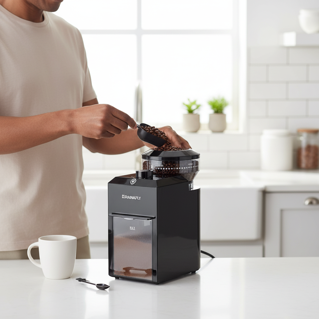 Moulin à café électrique – Préparation du matin café fraîchement moulu
