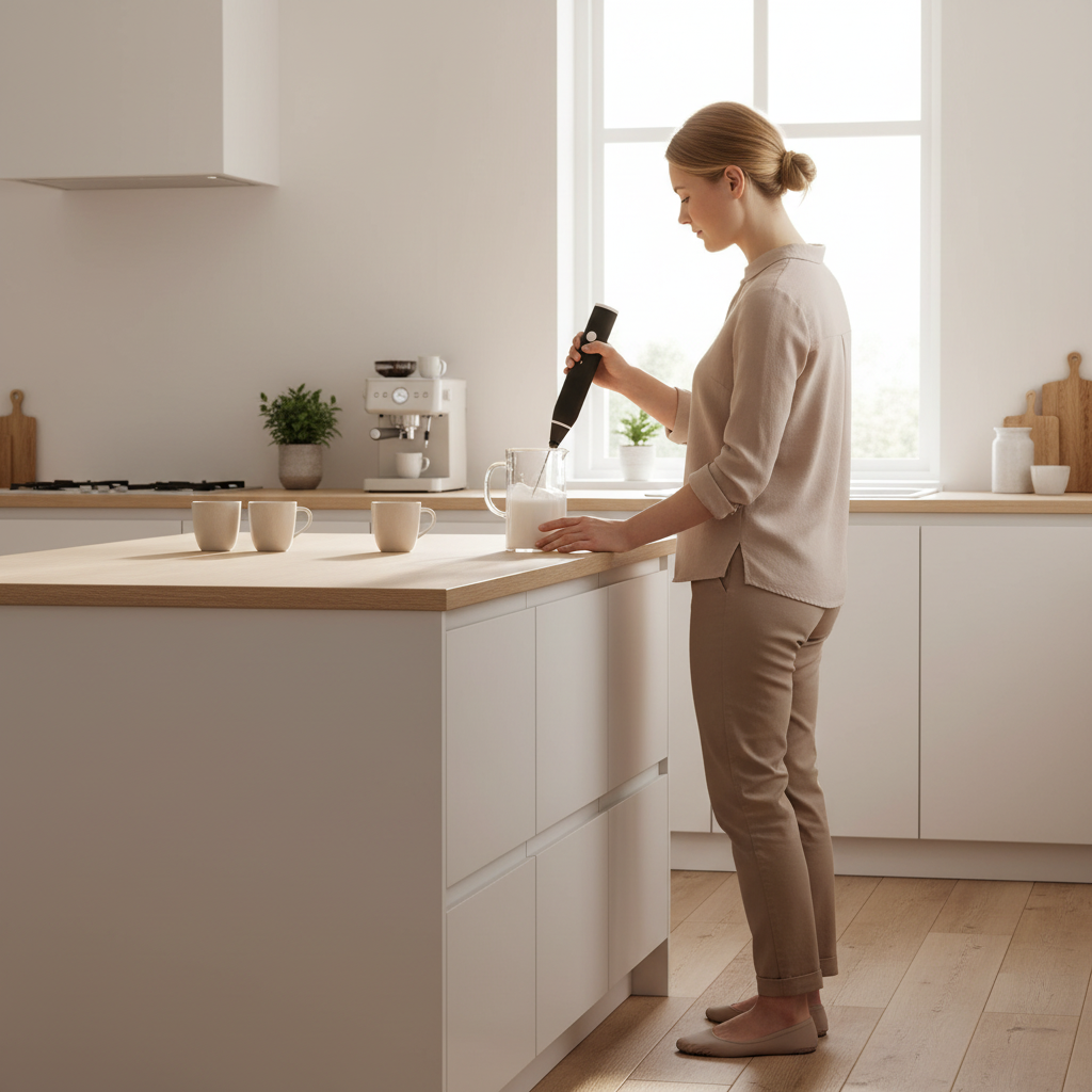 Mousseur à lait USB Mousse crémeuse dans un verre transparent