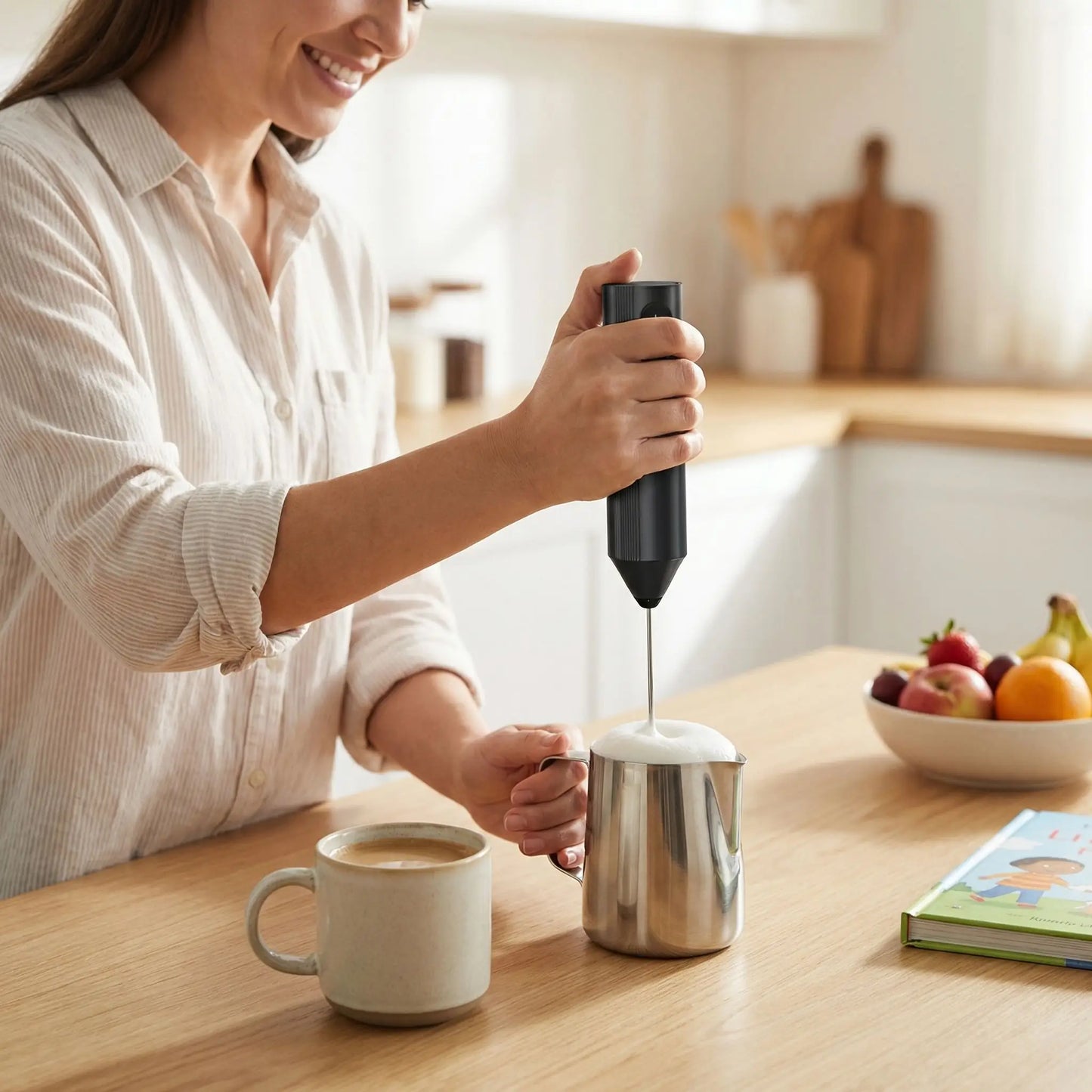 Mousseur lait portable rechargeable USB C indispensable