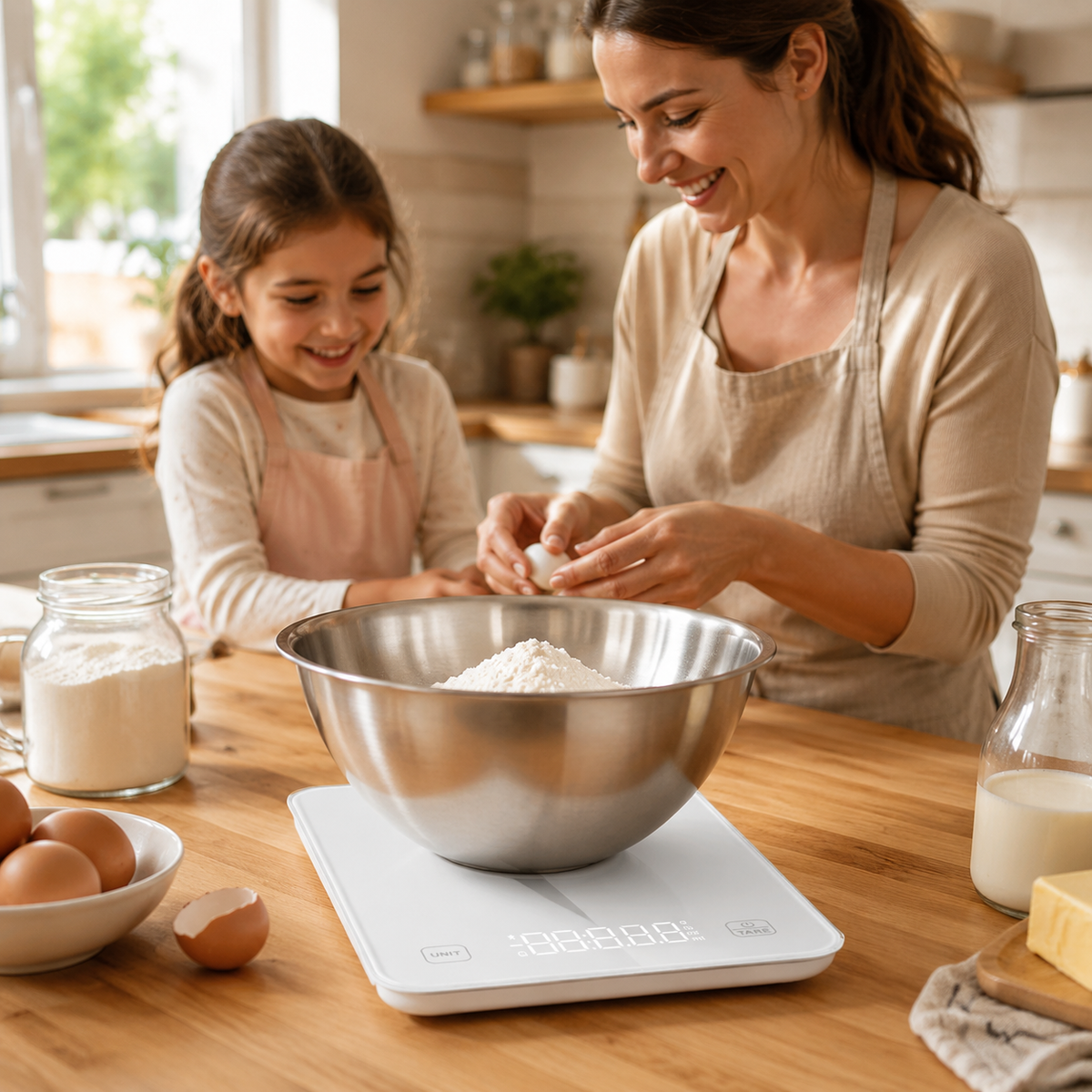 Balance Cuisine avec grand bol de pâtisserie