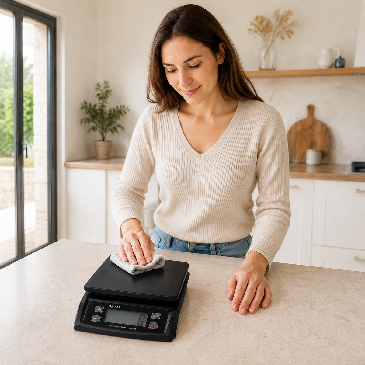 Balance Cuisine noire nettoyée après utilisation