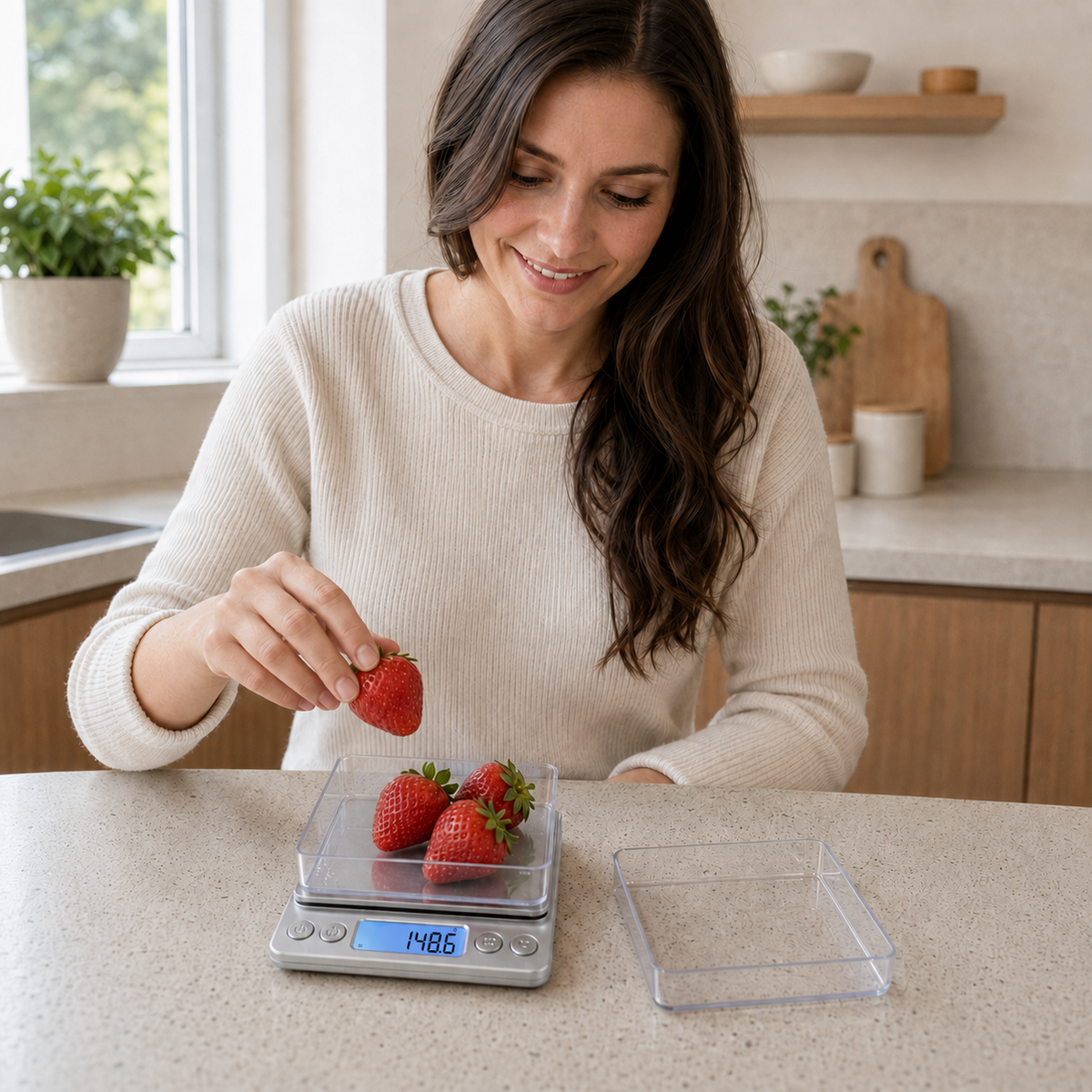 Balance Cuisine pesant des fraises
