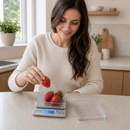 Balance Cuisine pesant des fraises