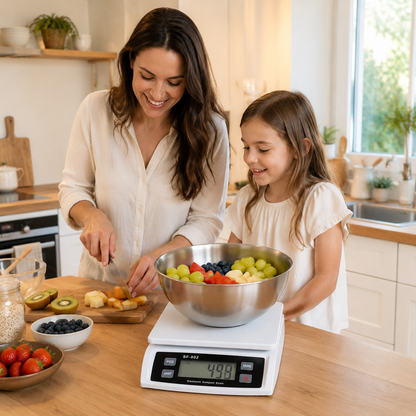 Balance Cuisine préparant des fruits en famille