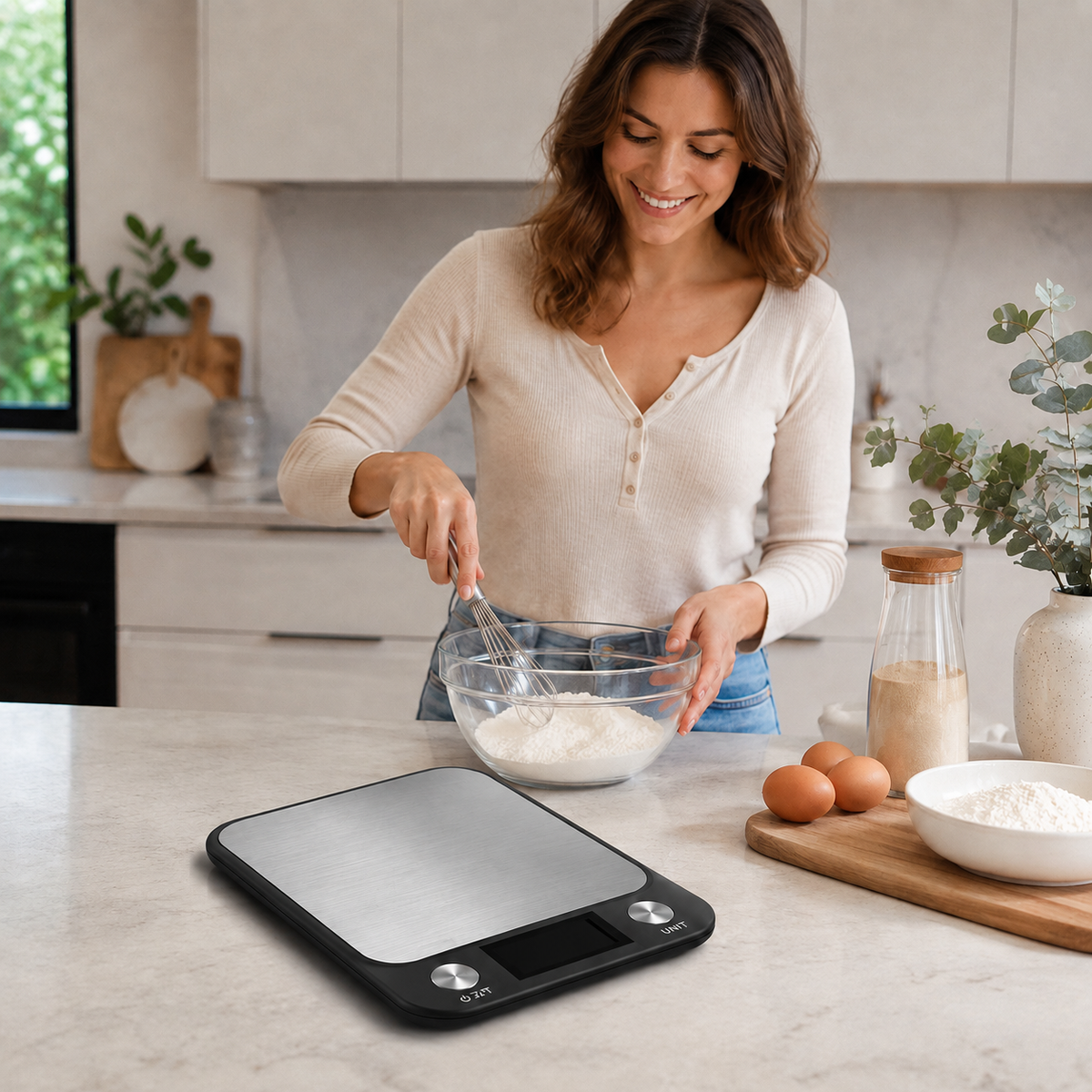 Balance de cuisine noire dans une cuisine moderne