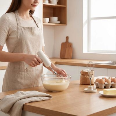 Batteur Electrique Multifonction mélange facilement une préparation pâtissière dans une cuisine moderne