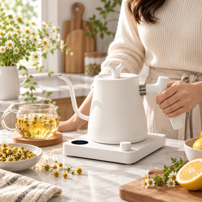 Bouilloire température réglable blanche pour tisane