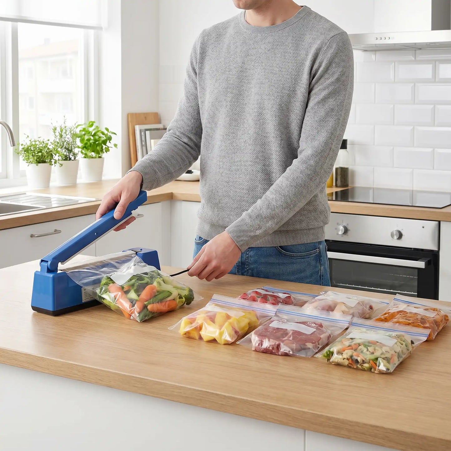 Chef amateur utilise machine sous vide

