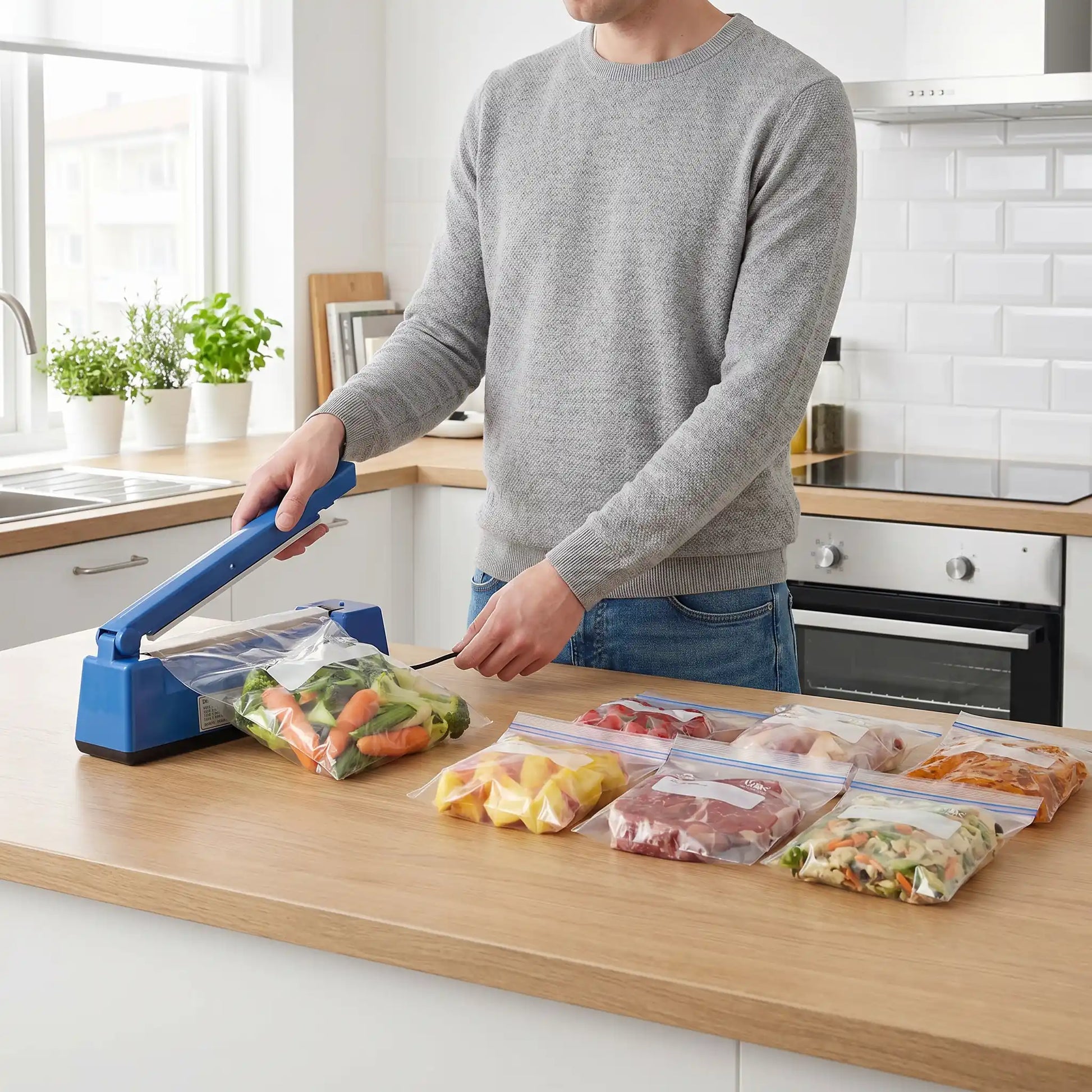 Chef amateur utilise machine sous vide
