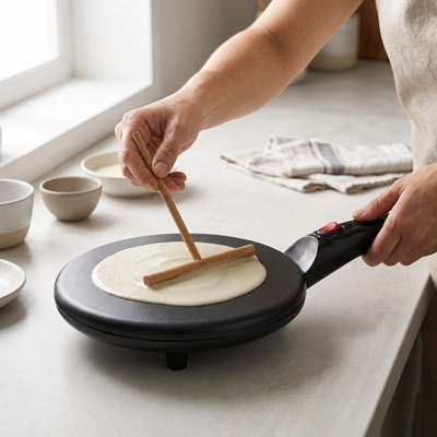 Crêpière haute performance avec revêtement antiadhésif