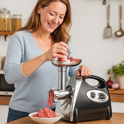 Hachoir à viande électrique dans cuisine moderne