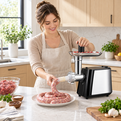 Hachoir à viande électrique pour préparer des saucisses