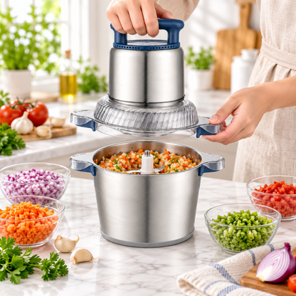 Hachoir puissant 1200 W avec légumes fraîchement hachés