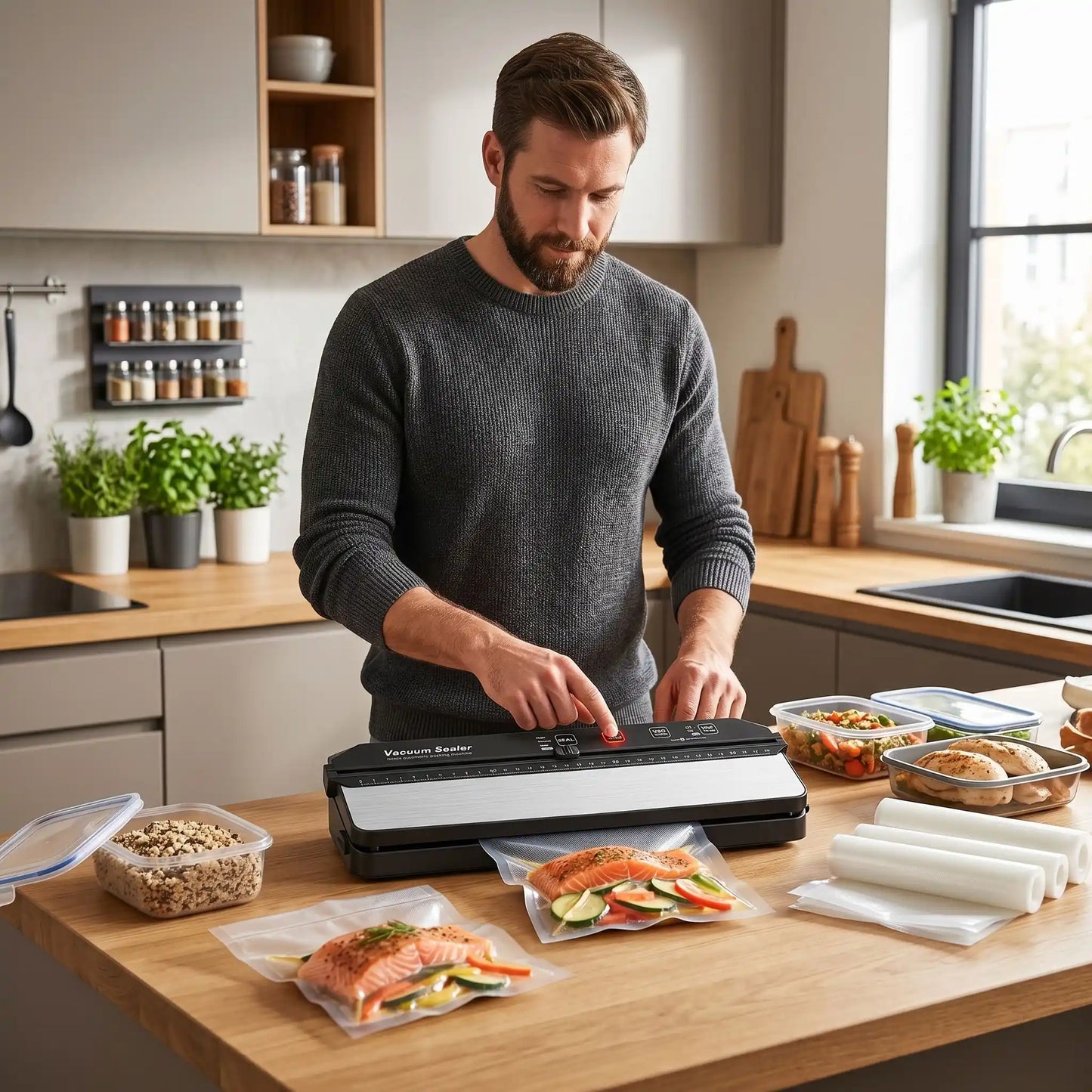 Machine sous vide alimentaire préparation des repas et stockage longue durée
