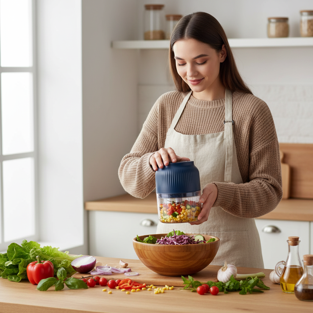 Mini hachoir electrique pour une cuisine saine et rapide au quotidien
