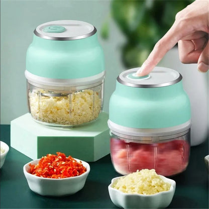 Mini hachoir electrique portable preparation rapide aliments
