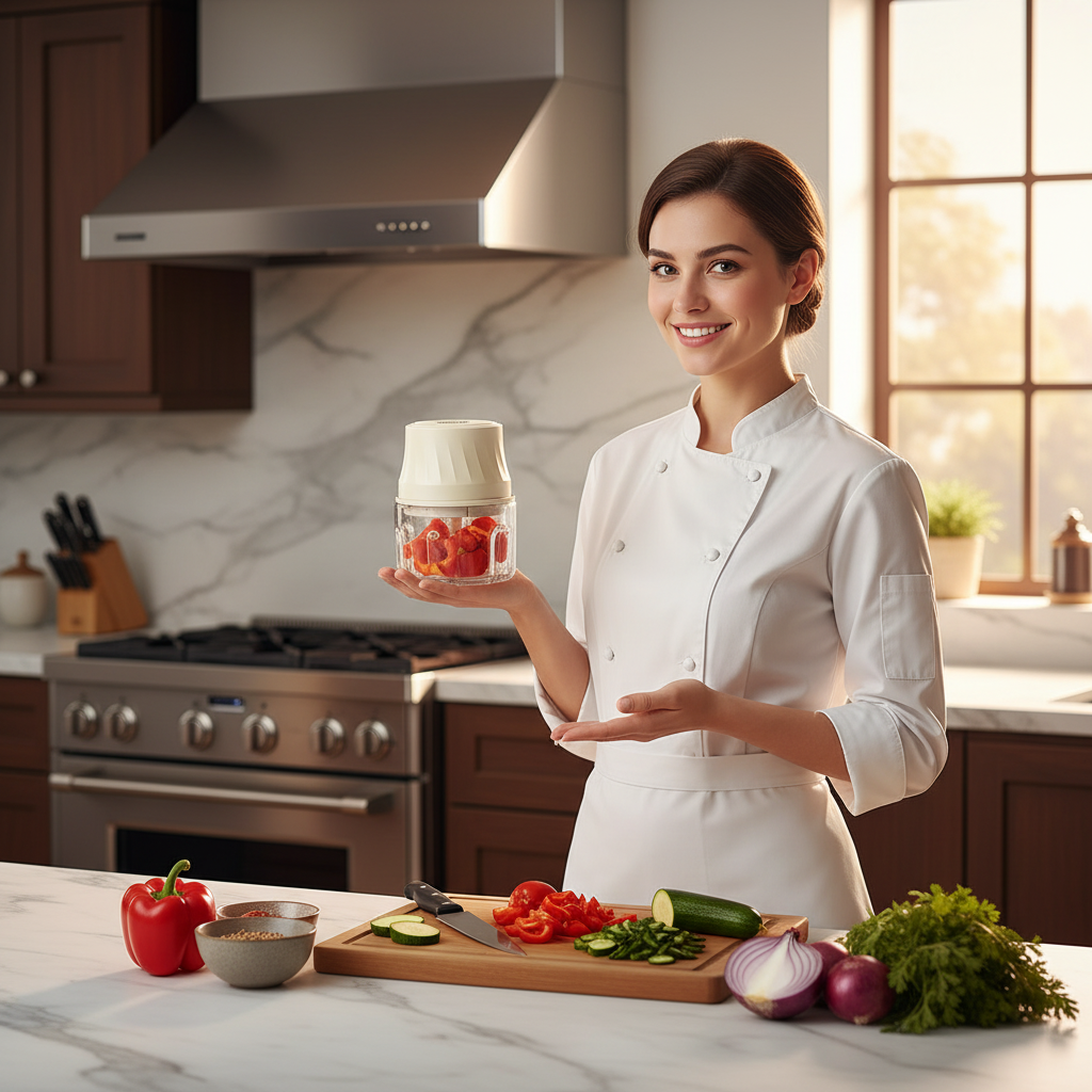 Mini hachoir multifonction pour préparation rapide des repas
