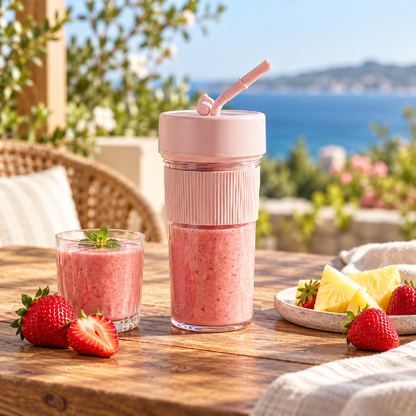 mixeur portable nomade 350 ml rose extérieur
