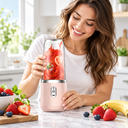 Mixeur portable rose en cuisine