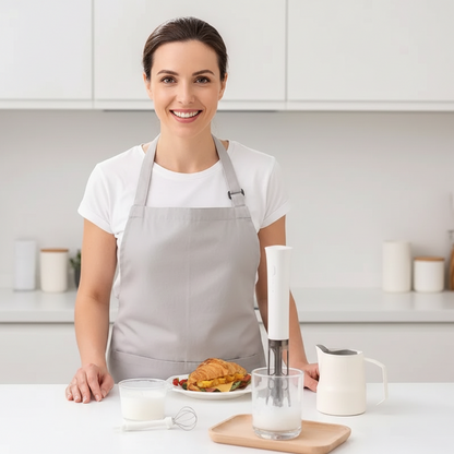 Style barista à domicile avec mousseur à lait mains libres debout dans un verre