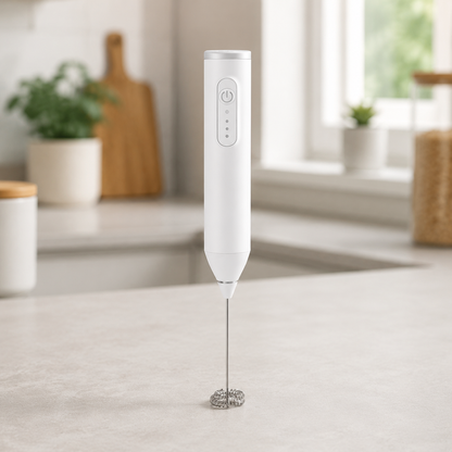 Mousseur à lait rechargeable variante blanche